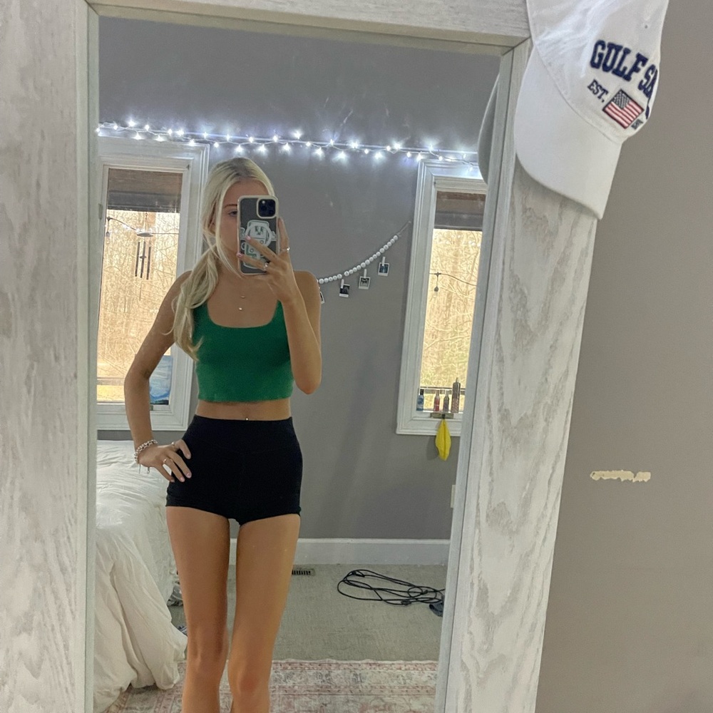 Green Ribbed Tank Top - Picture 3 of 3